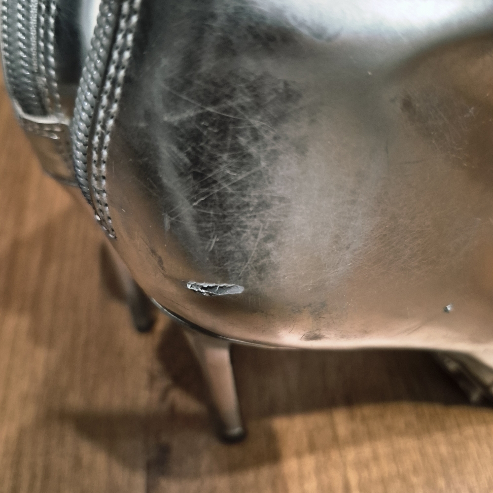 SCHUTZ Silver Metallic Pointed Ankle Booties - Picture 6 of 12